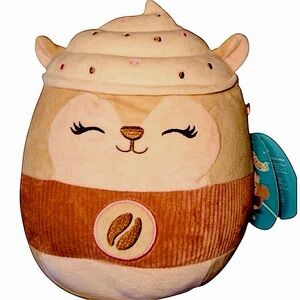 NWT  XL SQUISHMALLOW "REZA" the Squirrel  (Coffee Bean)  Size 16"